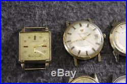 Vintage Lot of 6 Wrist Watches For Parts Repair Borel Jurgenson Hamilton