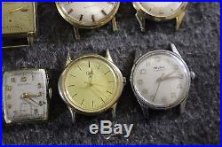 Vintage Lot of 6 Wrist Watches For Parts Repair Borel Jurgenson Hamilton
