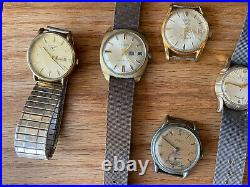 Vintage Lot of 7 Men's Watch & Parts Repair Longines, Hilton, ELGIN, Helbros, Ancre