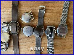 Vintage Lot of 7 Men's Watch & Parts Repair Longines, Hilton, ELGIN, Helbros, Ancre