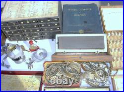 Vintage Lot of Watch Repair Parts / Tools / Bands Some Empty Tubes