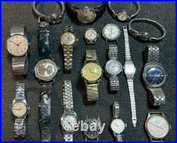 Vintage Mechanical Watch Lot, Seiko, Timex, Caravelle, Lucerne, Genova, Repair, Parts