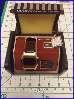 Vintage Men's Bulova Computron LED Watch 1970s NEW Old Stock Box PARTS/REPAIR