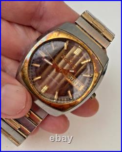 Vintage Men's Zodiac Automatic Watch Day Date Repair Parts Rare Model BIN