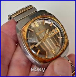 Vintage Men's Zodiac Automatic Watch Day Date Repair Parts Rare Model BIN