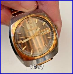 Vintage Men's Zodiac Automatic Watch Day Date Repair Parts Rare Model BIN