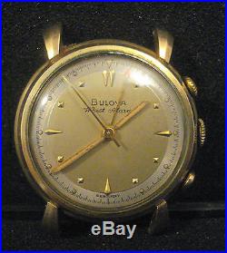 Vintage Mens Bulova 10KT GF Wrist Alarm Wristwatch for Parts or Repair