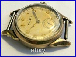 Vintage Mens Bulova Single Button Chronograph For Parts or Repair