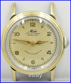 Vintage Mido Gents 4132 Multifort Grand Luxe 17j Automatic For Parts Or Repair