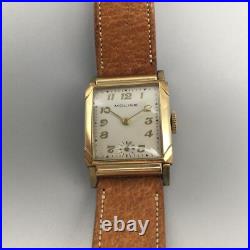 Vintage Moline Tank Watch Men 1950s Frey & Co Movement FOR PARTS REPAIR
