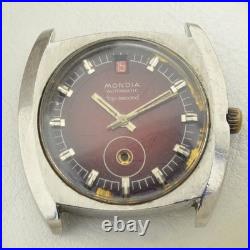 Vintage Mondia Top Second Automatic Burgundy Dial FOR PARTS / REPAIR