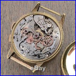 Vintage Montagne Gold Plated 1950s Chronograph Watch Manual Wind Parts Repair