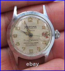 Vintage Mortima Super Datomatic Watch Jeweled PARTS REPAIR