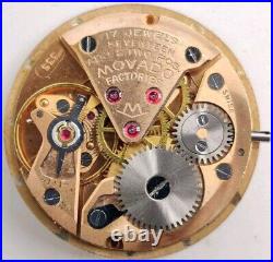 Vintage Movado Cal. 335 17 jewel watch movement For Repair