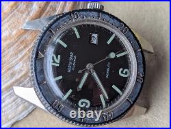 Vintage North Star 20 ATM French Diver withParrenin 60G Mvmt, Runs FOR PARTS/REPAIR