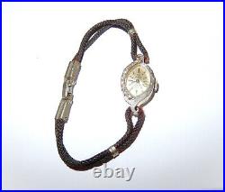 Vintage OMEGA 14k White Gold and Diamond Watch Ladies Not Working Parts/Repair