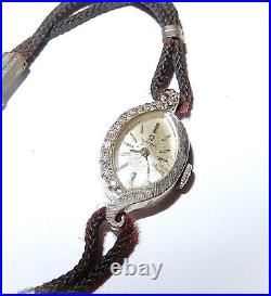 Vintage OMEGA 14k White Gold and Diamond Watch Ladies Not Working Parts/Repair