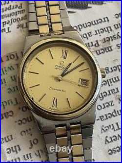 Vintage Omega Automatic Seamaster Watch 34mm PARTS REPAIR 2-tone 17J Swiss Made