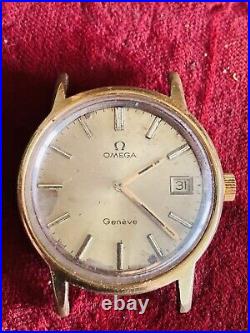 Vintage Omega Geneva Hand Wind Swiss Made Mens Watch For Parts/Repair