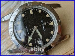 Vintage Paul Le Grande Diver Watch withAged Dial, All SS Case, Runs FOR PARTS/REPAIR