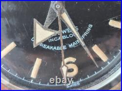 Vintage Perlow Winton All SS Skin Diver withPatina, Cal. 613 Mvmt FOR PARTS/REPAIR