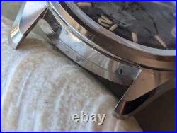 Vintage Perlow Winton All SS Skin Diver withPatina, Cal. 613 Mvmt FOR PARTS/REPAIR