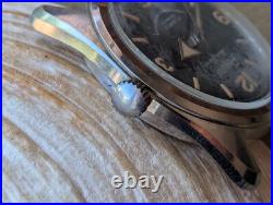 Vintage Perlow Winton All SS Skin Diver withPatina, Cal. 613 Mvmt FOR PARTS/REPAIR