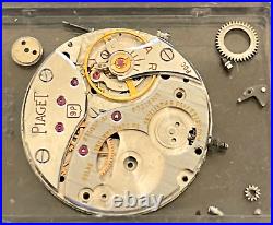 Vintage Piaget Cal 9P Watch Movement Parts/Repair 18j Swiss