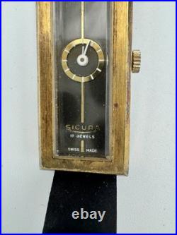 Vintage Rare Sicura Tank Mechanical Watch 17 Jewels, PARTS/REPAIR