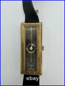 Vintage Rare Sicura Tank Mechanical Watch 17 Jewels, PARTS/REPAIR