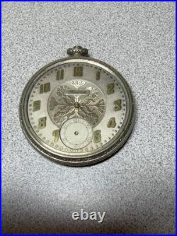 Vintage Record Watch Co. Swiss Pocket Watch 6 Jewels Movement Parts/Repair