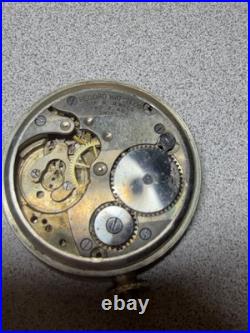 Vintage Record Watch Co. Swiss Pocket Watch 6 Jewels Movement Parts/Repair