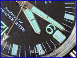 Vintage Rene Rochard 5 ATM Diver Watch withMassive Case, Runs FOR PARTS/REPAIR