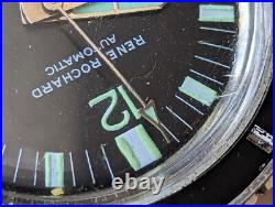 Vintage Rene Rochard 5 ATM Diver Watch withMassive Case, Runs FOR PARTS/REPAIR