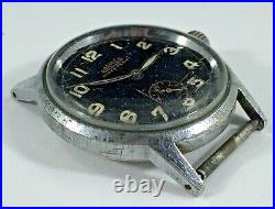Vintage Roamer Military Style Men's Watch Parts or Repair Needs Mainspring, 33mm