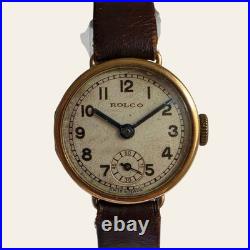 Vintage Rolco 9K Gold Ladies Wristwatch Original Dial RWC Case For Repair Parts