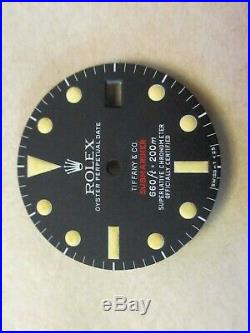 Vintage Rolex #1680 RED Submariner TIFFANY Matte Black Repaired Dial