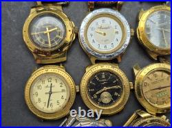 Vintage Russian & Belarus Mechanical Watches Lot 14 pcs, For Parts/Repair