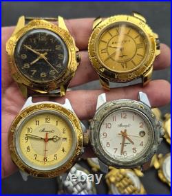 Vintage Russian & Belarus Mechanical Watches Lot 14 pcs, For Parts/Repair