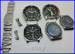 Vintage Seiko Diver Lot 5 Watches For Parts Repair