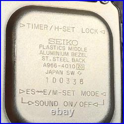 Vintage Seiko Men A966-4010 Black Tone Digital For Watch Parts Or Repair Only
