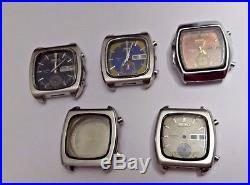 Vintage Seiko Monaco 7016 automatic chronograph watches lot parts repair project