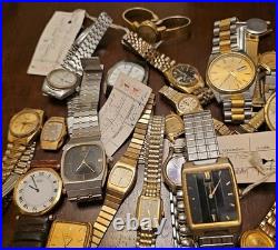 Vintage Seiko Quartz Watch Lot Untested/workong/parts Repair 23 watches