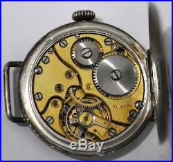 Vintage Silver 900 Military Trench Wrist Watch For Parts/repairs #w301