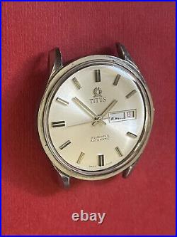 Vintage Solvil et Titus Day Date Automatic 25J Wrist Watch For Parts Or Repair