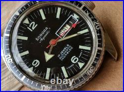 Vintage Sonora Aquatic Day-Date Diver Watch withAS 2066 Mvmt, Runs FOR PARTS/REPAIR