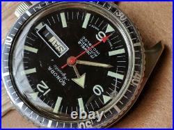 Vintage Sonora Aquatic Day-Date Diver Watch withAS 2066 Mvmt, Runs FOR PARTS/REPAIR