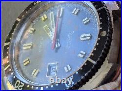 Vintage Swank German Diver withAged Blue Dial, Lorsa P75 Mvmt, Runs FOR PARTS/REPAIR