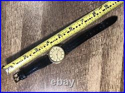 Vintage Swiss Bulova Push Crown Watch 33mm Wristwatch Lizard Band Repair/Parts