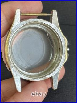 Vintage Swiss MENTOR DE LUXE Diver Watch BLACK dial ROTATING Bezel REPAIR PARTS